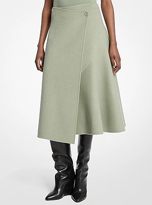 Double Faced Wool Wrap Skirt