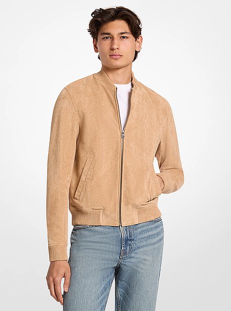 Veste d&rsquo;aviateur en microsu&egrave;de de polyester