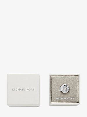 Suri Pav&eacute; Silver-Tone Ring Watch
