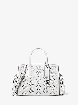 Laila Small Embellished Laser Cut Leather Satchel