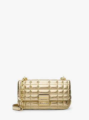 Tribeca Small Quilted Metallic Leather Shoulder Bag