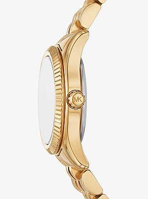 Petite Lexington Pav&eacute; Gold-Tone Watch