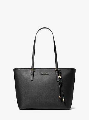 Jet Set Saffiano Leather Tote Bag With Bag Charm