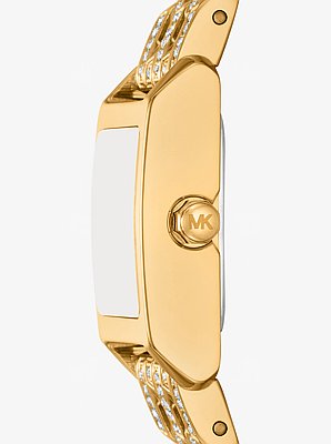 Micro Georgie Pav&eacute; Gold-Tone Watch