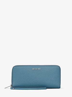 Grand portefeuille continental en cuir grain&eacute;