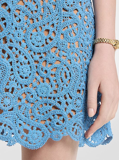Robe en coton crochet&eacute; &agrave; imprim&eacute; cachemire