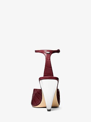Electra Crocodile Embossed Leather Sandal