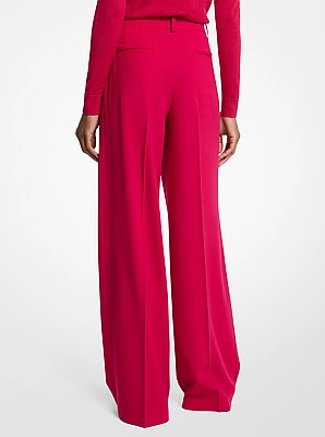 Stretch Wool Pleated Slouch Trousers