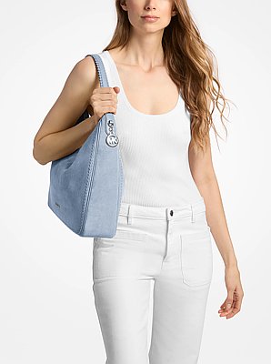 Sac &agrave; &eacute;paule boh&egrave;me Nayla de taille moyenne en su&egrave;de