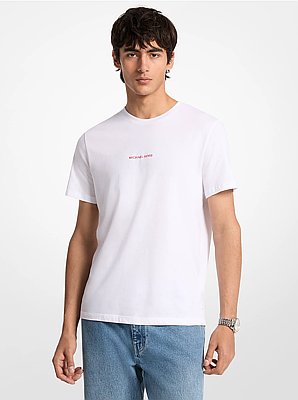 T-shirt in cotone con logo effetto grafico