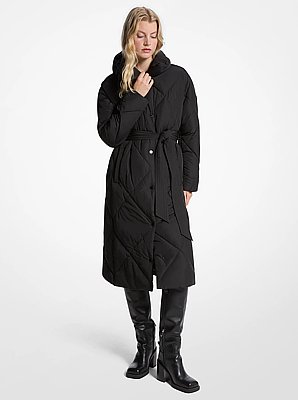 Daunenmantel mit Rautensteppung