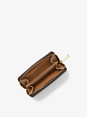 Cartera peque&ntilde;a de piel con estampado de logotipos