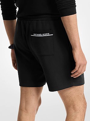 Shorts in misto cotone con tasche e logo
