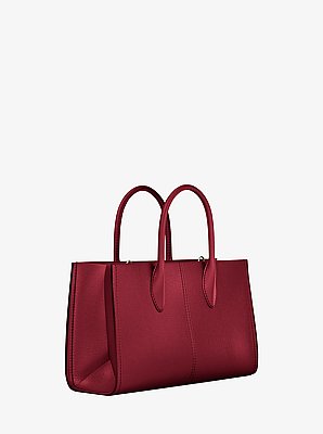 Bolso satchel Mirella mediano de piel granulada
