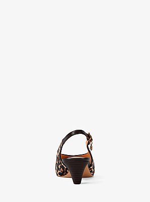 Tonya Leopard Print Calf Hair Slingback Pump