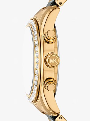 Lexington Pav&eacute; Gold-Tone and Ceramic Watch