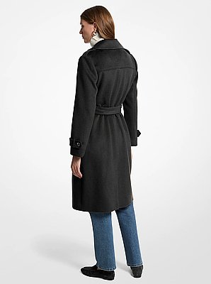 Manteau ceintur&eacute; en m&eacute;lange de laine