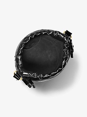 Mala tipo saco em pele envernizada Audrey m&eacute;dia