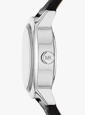 Reloj Maude peque&ntilde;o de edici&oacute;n limitada en tono plateado y piel con relieve de cocodrilo