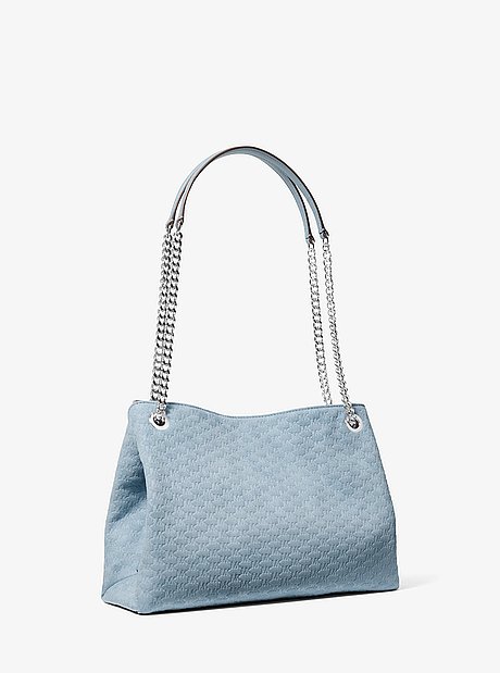 Christina Medium Logo Debossed Messenger Bag