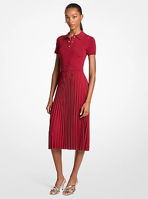 Woven Polo Midi Dress