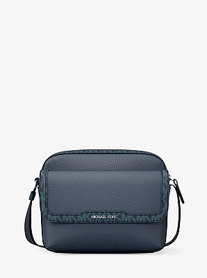 Sac &agrave; bandouli&egrave;re pour appareil photo Cooper de taille moyenne en cuir grain&eacute; et &agrave; logo Signature