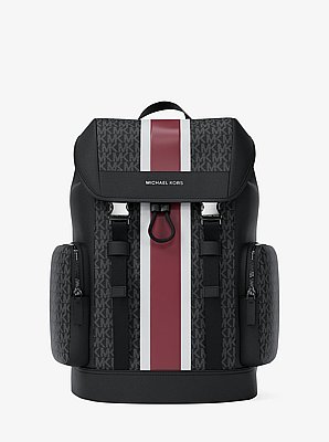 Cooper Medium Striped Signature Logo City Backpack