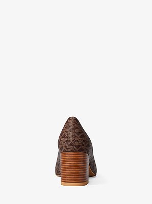 Dori Signature Logo Block Heel Pump
