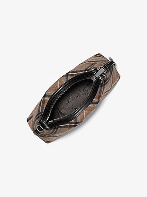 Bandolera Sammy convertible peque&ntilde;a de mezcla de lana con estampado de cuadros