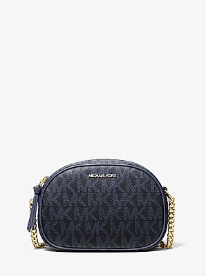 Jet Set Small Signature Logo Oval Crossbody Bag