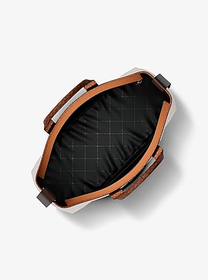 Cooper Medium Pebbled Leather and Signature Logo Tote Bag