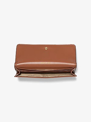 Cartera Jet Set grande con logotipo y cierre delantero con bot&oacute;n a presi&oacute;n