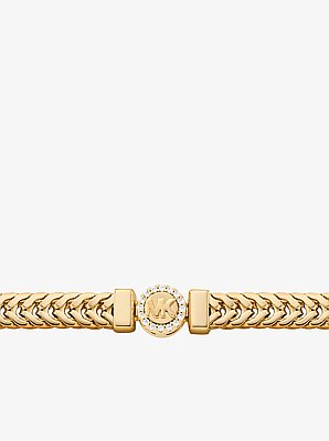 Pav&eacute; Logo Foxtail Chain Necklace