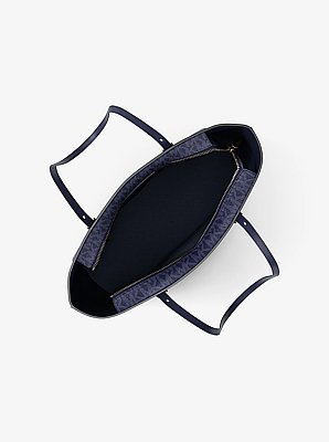 Borsa tote Quinn media in pelle e stampa logo