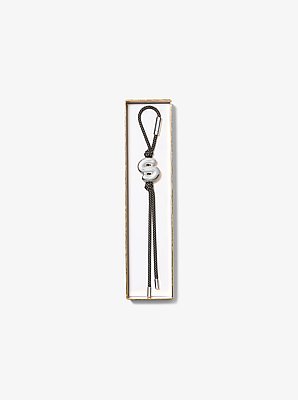 Initial Silver-Tone and Speckled Cord Bag Charm