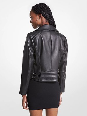 Chaqueta motera de piel