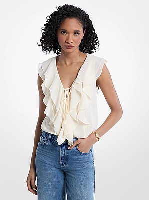 Ruffled Georgette Blouse
