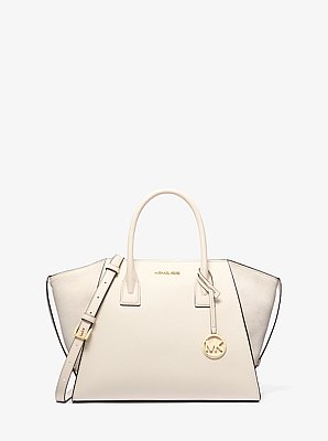Avril Large Leather and Suede Satchel