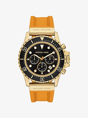 Reloj Everest oversize en tono dorado con correa de silicona