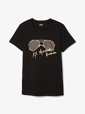 Logo Aviator Print Organic Cotton T-Shirt