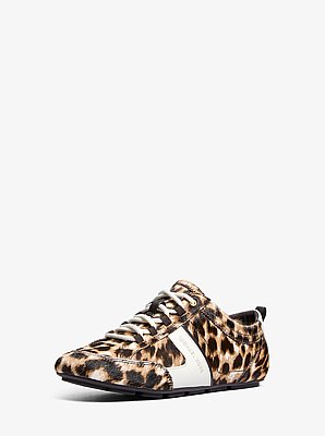 Keely Leopard Print Calf Hair Trainer