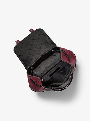 Colby Medium Logo Embossed Burnished Leather Backpack
