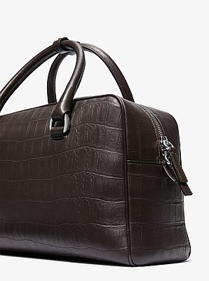 Kasia Medium Crocodile Embossed Leather Satchel