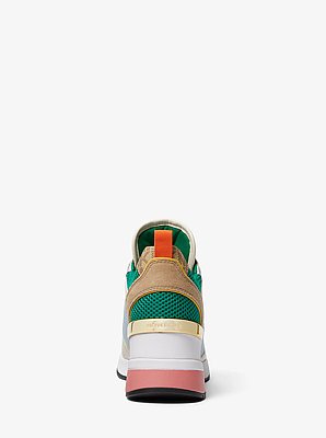 Crista Color-Block Mixed-Media Trainer
