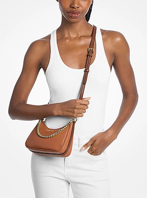 Petit sac &agrave; bandouli&egrave;re convertible Jet Set Travel en cuir grain&eacute;