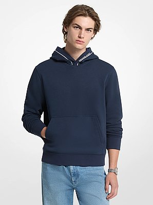 Sudadera con capucha de felpa de mezcla de algod&oacute;n con detalle del logotipo