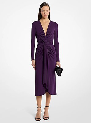 Vestido tipo sarong de jersey el&aacute;stico mate