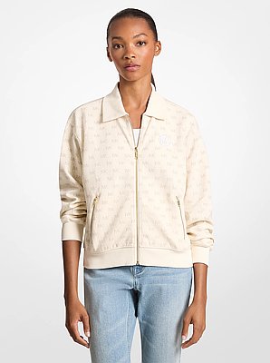Veste en m&eacute;lange de coton &agrave; fermeture &eacute;clair &agrave; logo