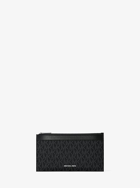 Jet Set Travel Large Signature Logo Zip Card Case