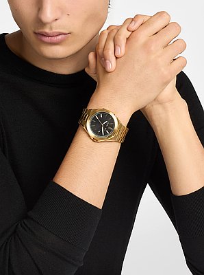Horloge Callum, oversized en goudkleurig